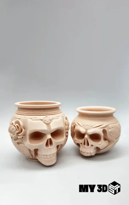 2 Skull Vase stl