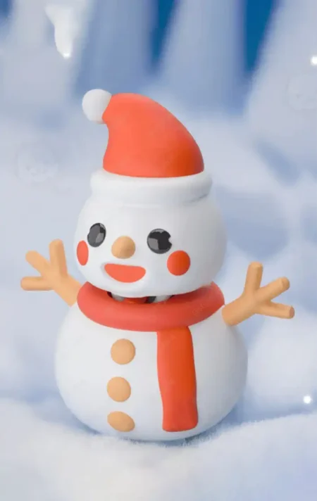 Snowman Keychain STL 3D Print Model