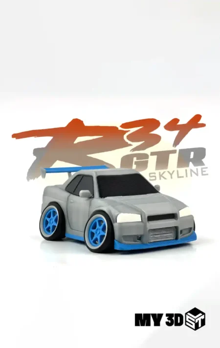 Tooned NISSAN Skyline R34 GTR STL 3D Print Model