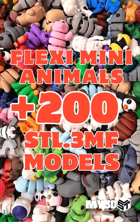 Flexi Mini Animal STL.3MF 3D Print Model +200 Files