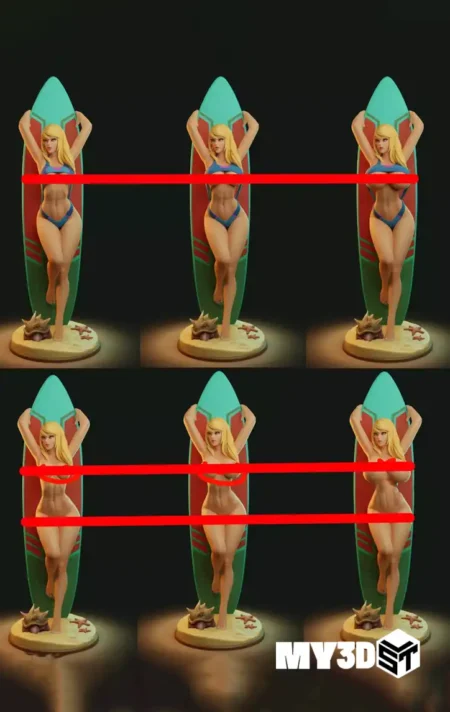 Samus Surfing Girl NSFW STL 3D