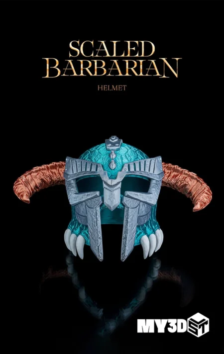 Scaled Barbarian Helmet STL 3D