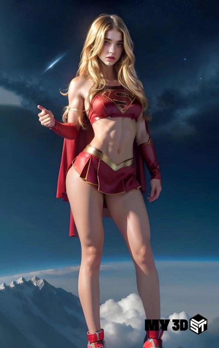 Epic Supergirl STL 3D Print Model